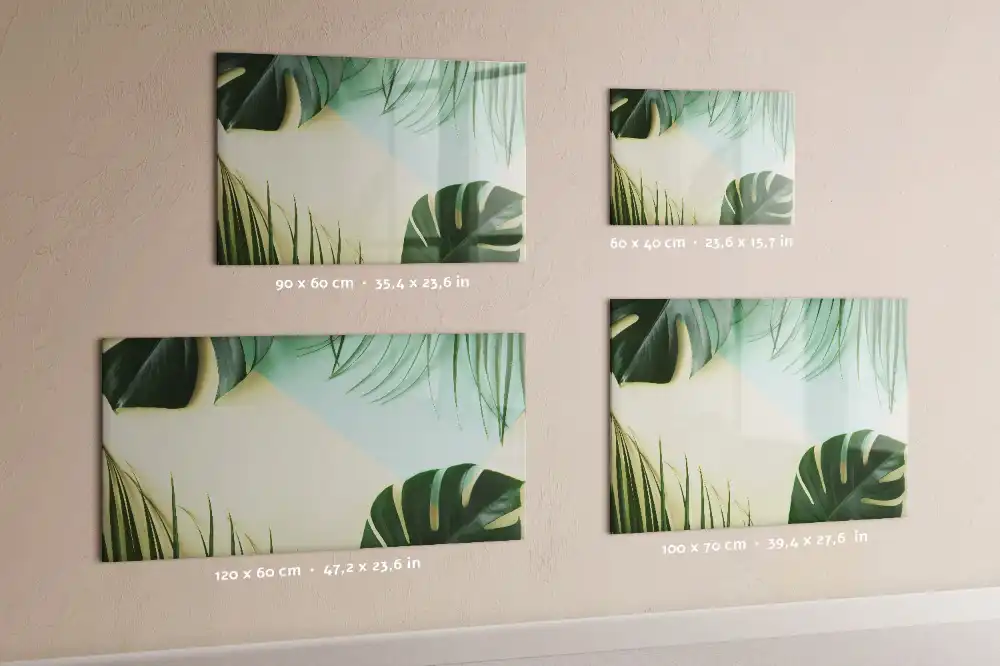 Tableau magnétique pour écriture motif monstera vert