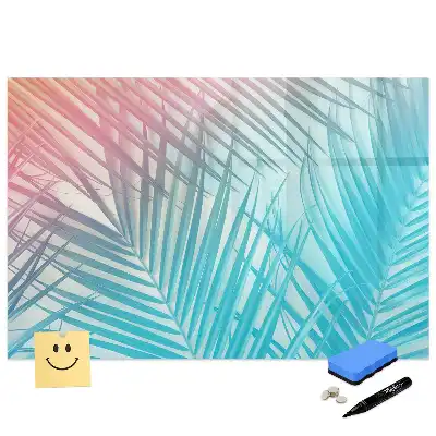 Tableau blanc magnétique effaçable à sec motif palmier exotique au soleil