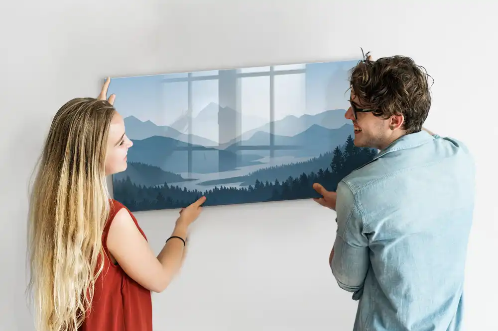 Tableau magnétique à dessiner paysage de montagne