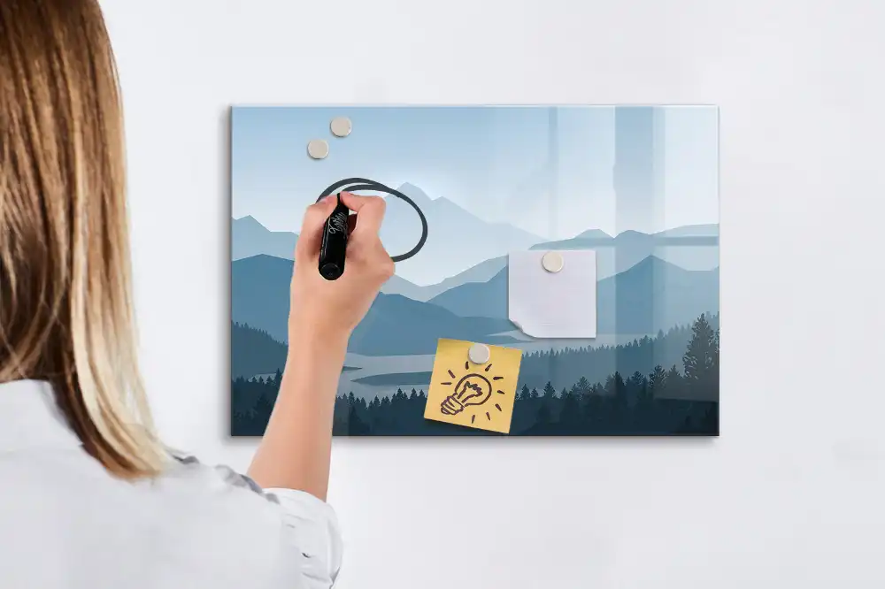 Tableau magnétique à dessiner paysage de montagne