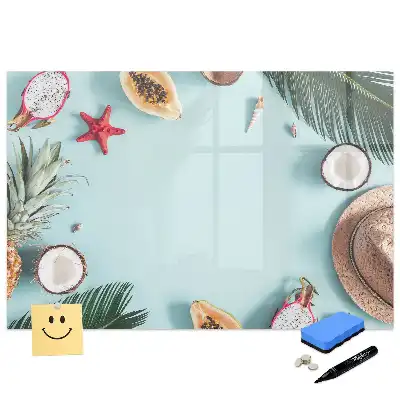 Tableau magnétique pour écriture motif composition florale estivale