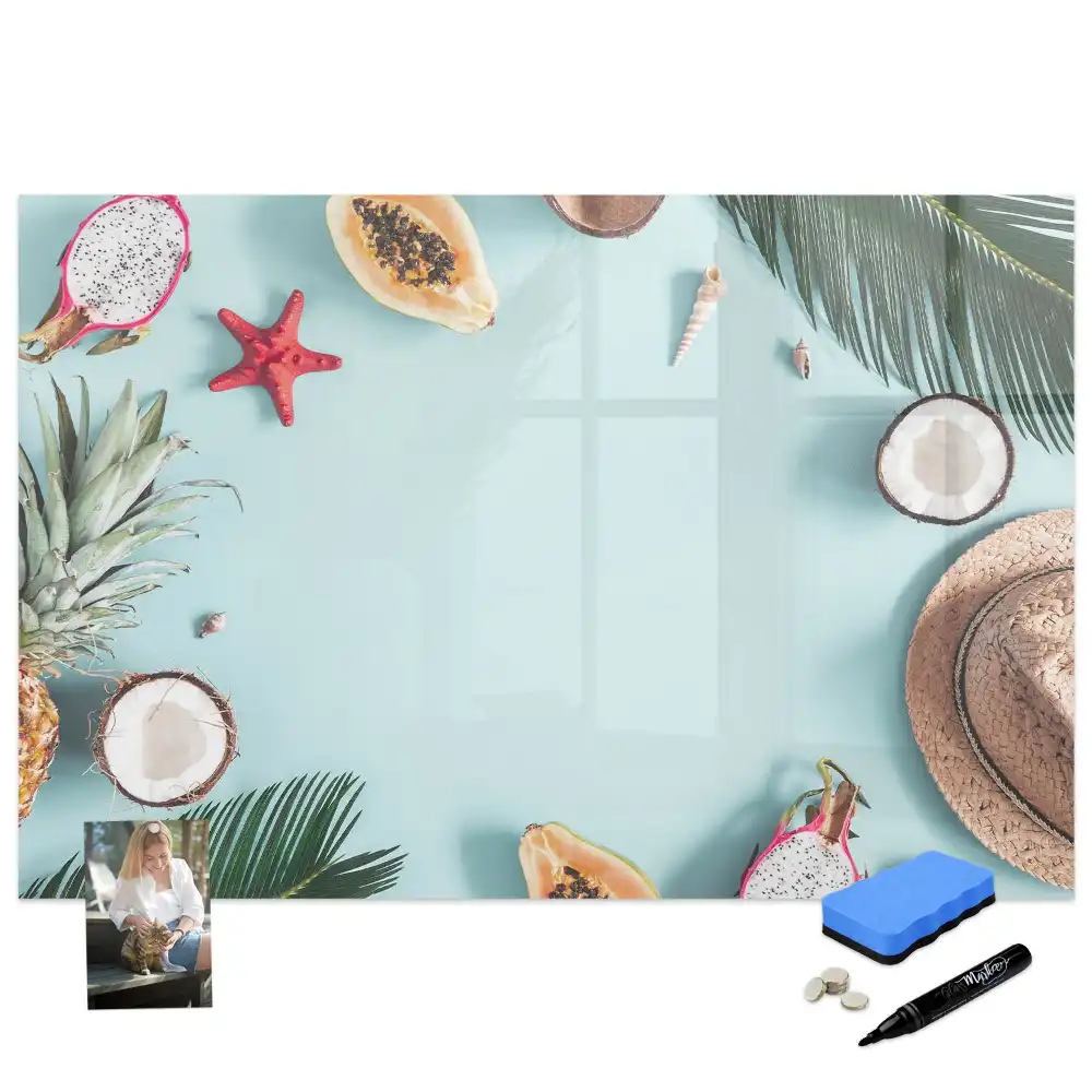 Tableau magnétique pour écriture motif composition florale estivale