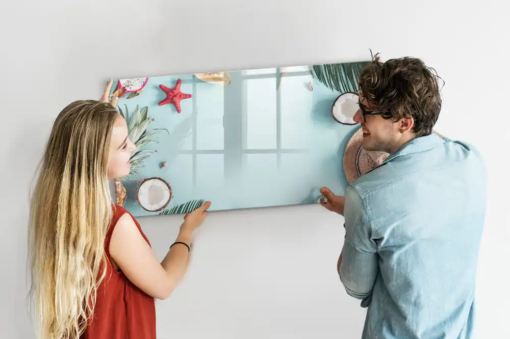 Tableau magnétique pour écriture motif composition florale estivale