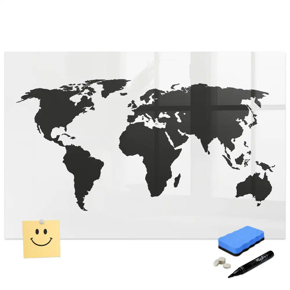 Tableau magnétique du monde à dessiner couleur noire