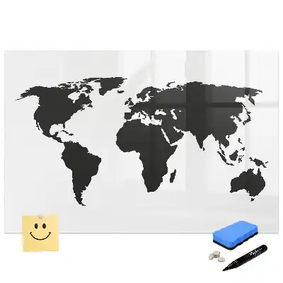 Tableau magnétique du monde à dessiner couleur noire