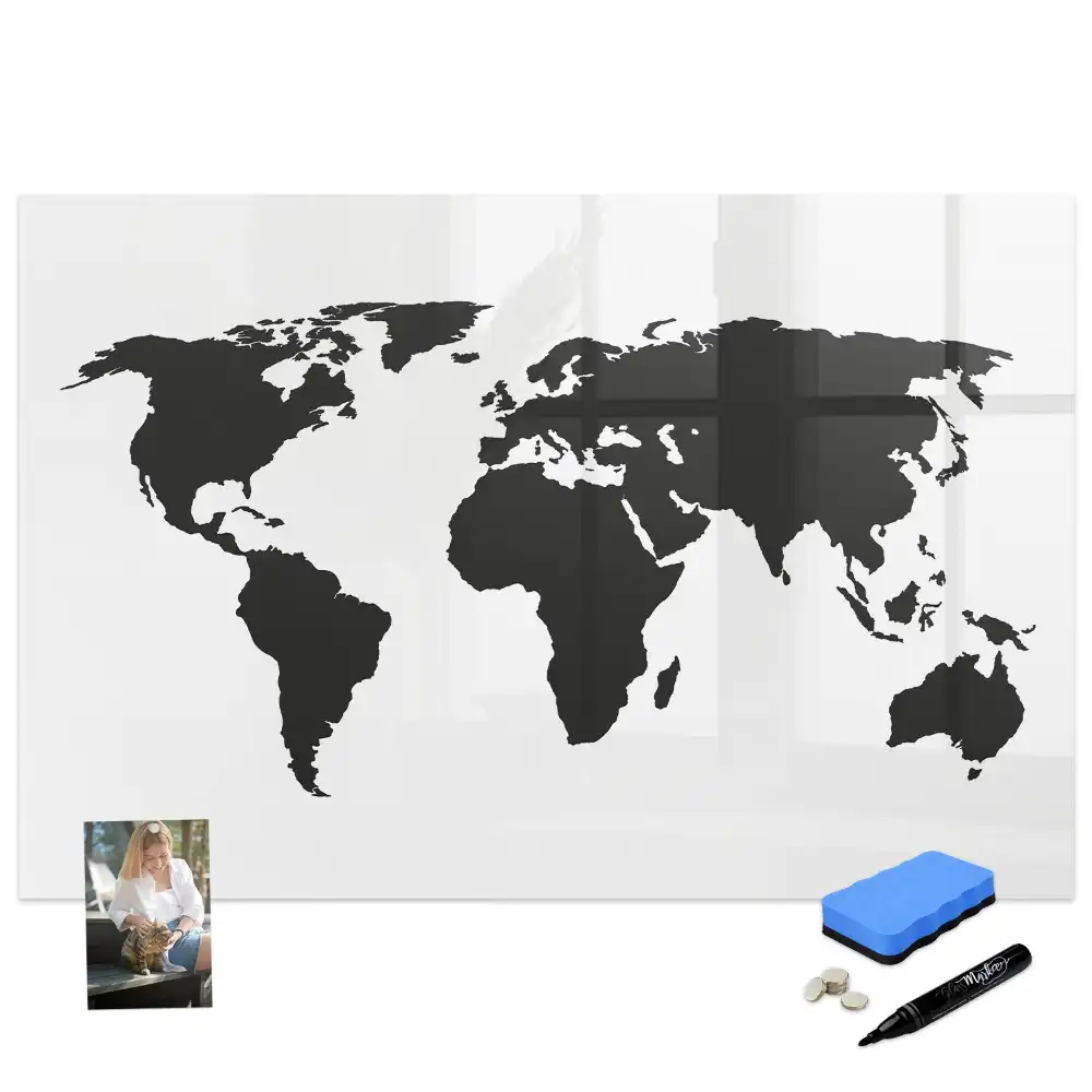 Tableau magnétique du monde à dessiner couleur noire