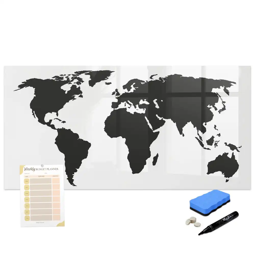 Tableau magnétique du monde à dessiner couleur noire