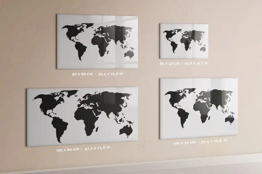 Tableau magnétique du monde à dessiner couleur noire