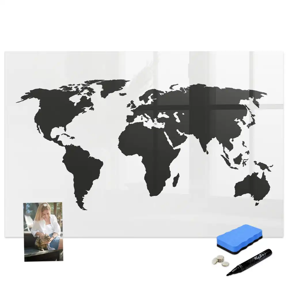 Tableau magnétique du monde à dessiner couleur noire