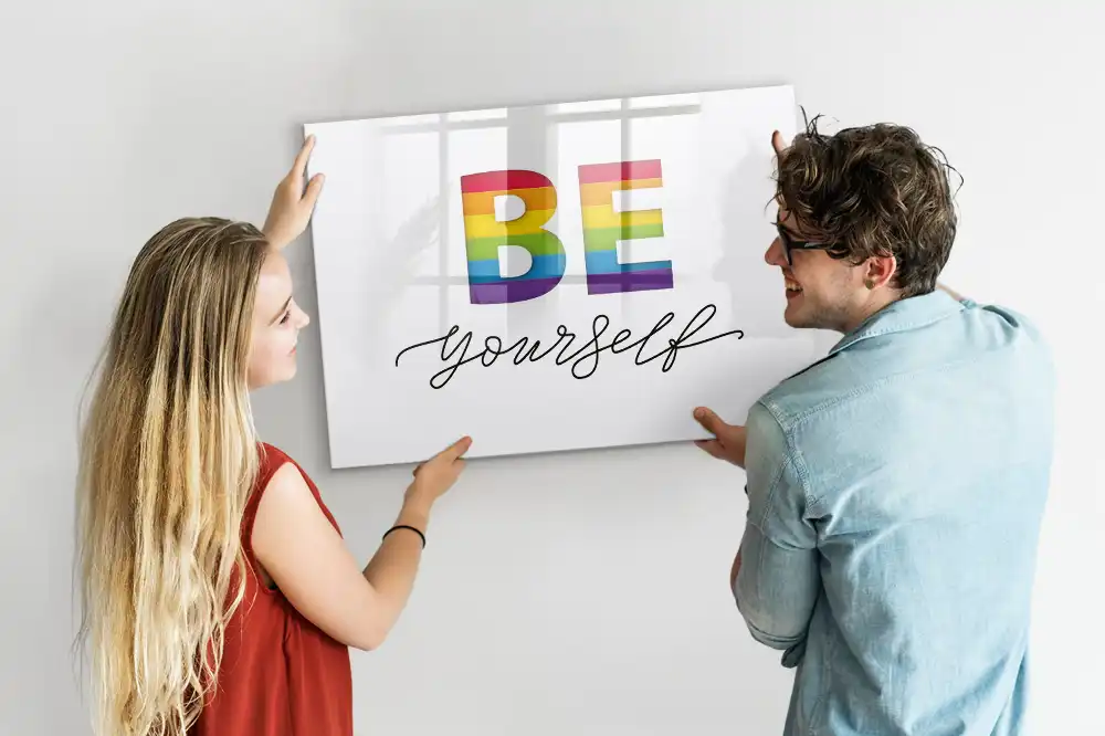 Tableau magnétique pour écriture avec inscription Accepte-toi