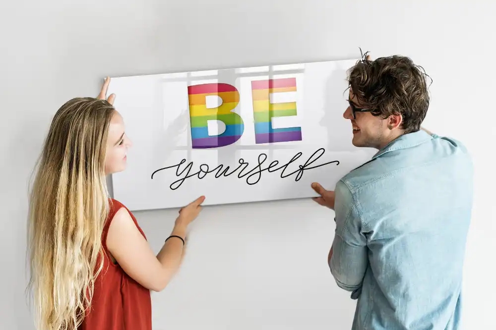 Tableau magnétique pour écriture avec inscription Accepte-toi