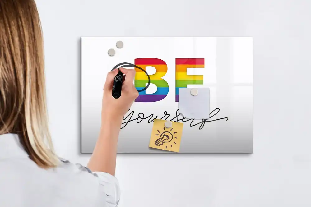 Tableau magnétique pour écriture avec inscription Accepte-toi