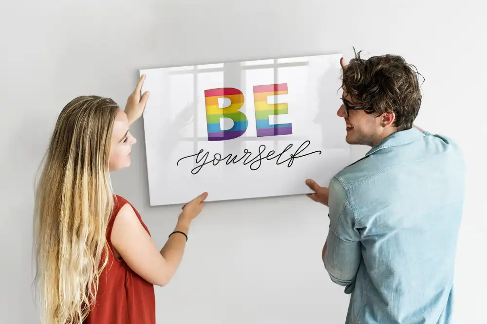 Tableau magnétique pour écriture avec inscription Accepte-toi