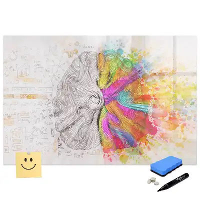 Tableau magnétique éducatif illustrant le cerveau en termes abstraits