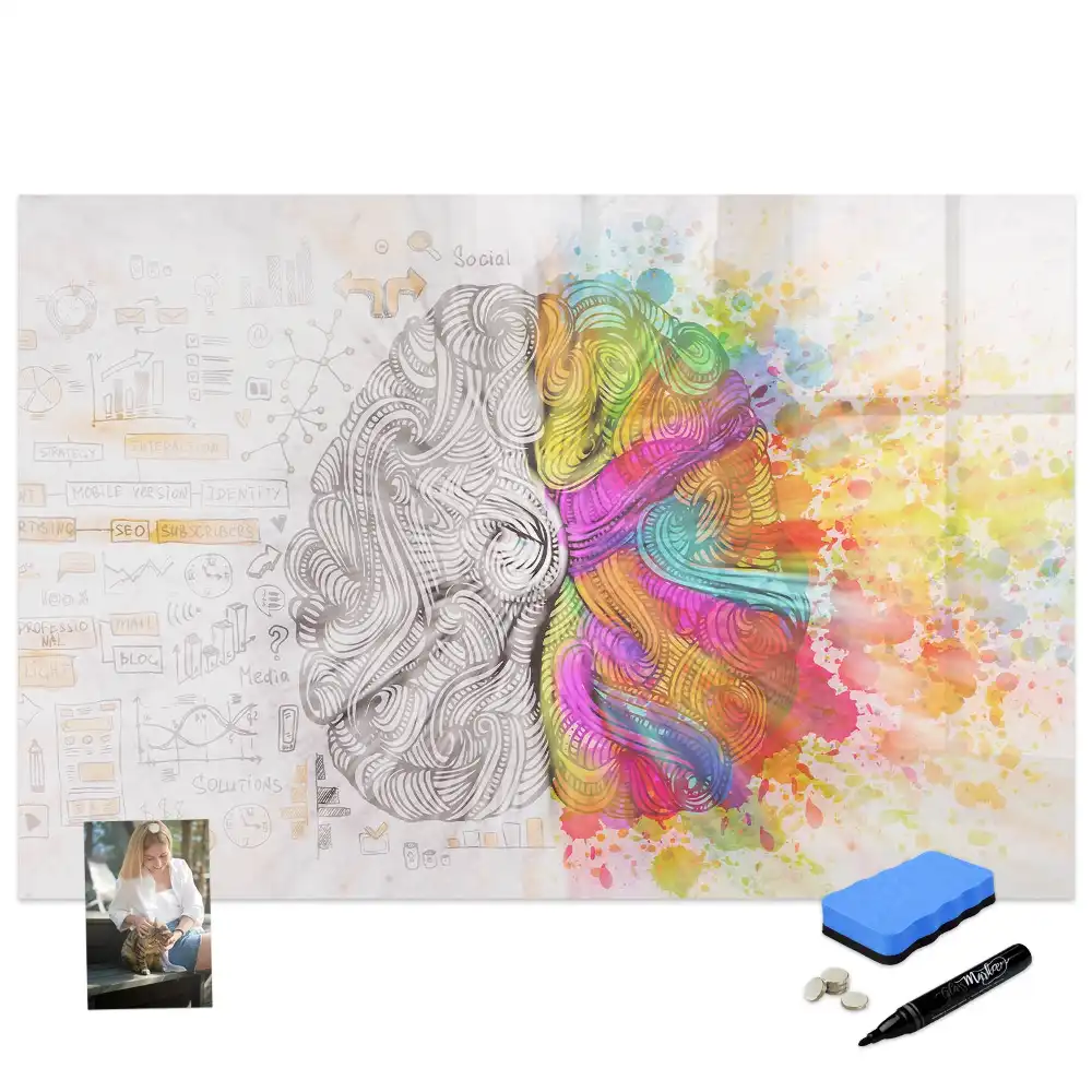 Tableau magnétique éducatif illustrant le cerveau en termes abstraits
