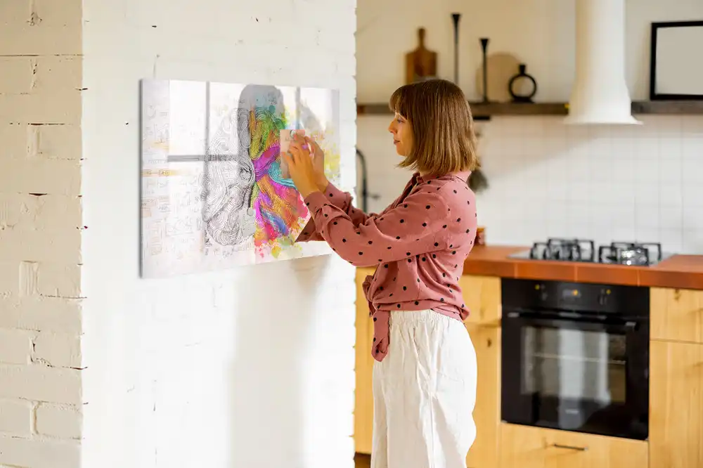 Tableau magnétique éducatif illustrant le cerveau en termes abstraits