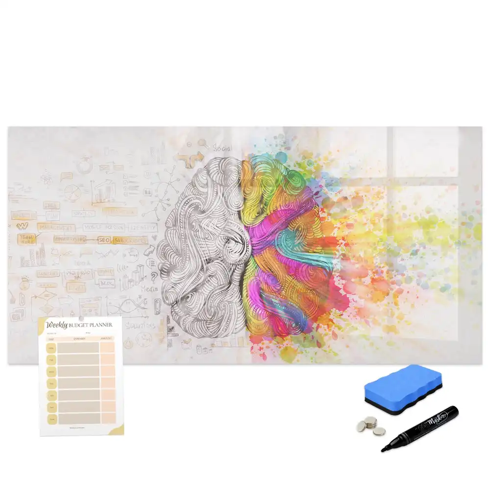 Tableau magnétique éducatif illustrant le cerveau en termes abstraits