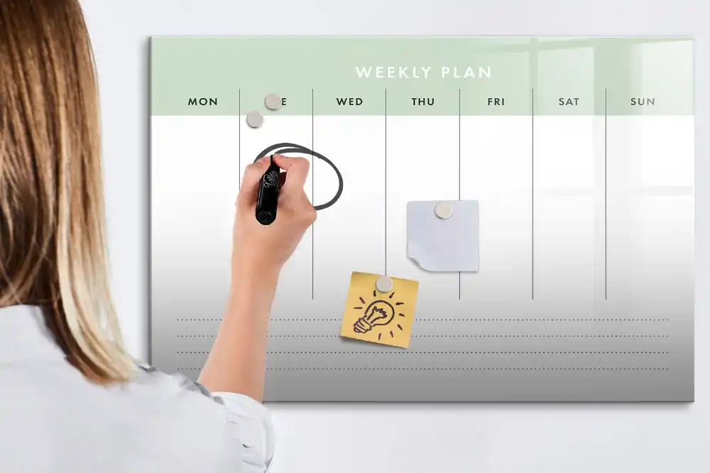 Tableau magnétique hebdomadaire pour organisation