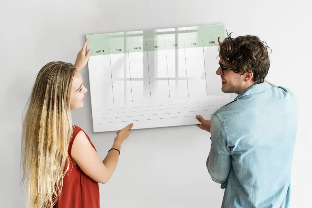 Tableau magnétique hebdomadaire pour organisation