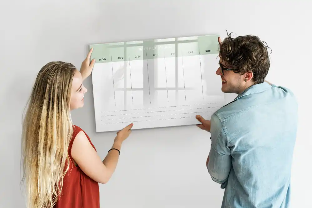 Tableau magnétique hebdomadaire pour organisation