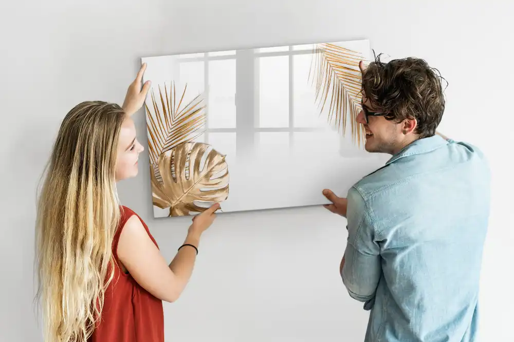 Tableau magnétique à dessiner motif palmier exotique vert