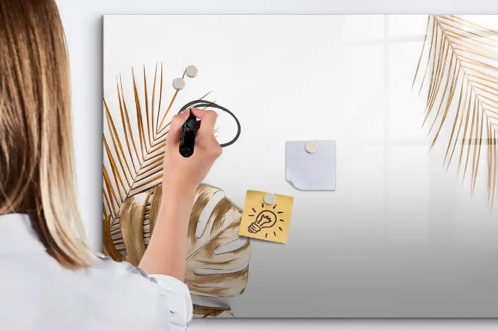 Tableau magnétique à dessiner motif palmier exotique vert