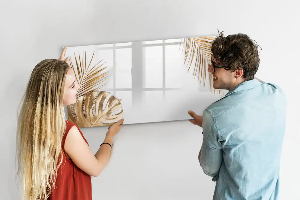 Tableau magnétique à dessiner motif palmier exotique vert