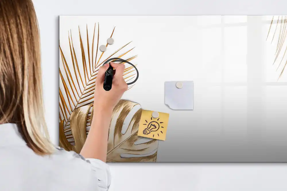 Tableau magnétique à dessiner motif palmier exotique vert