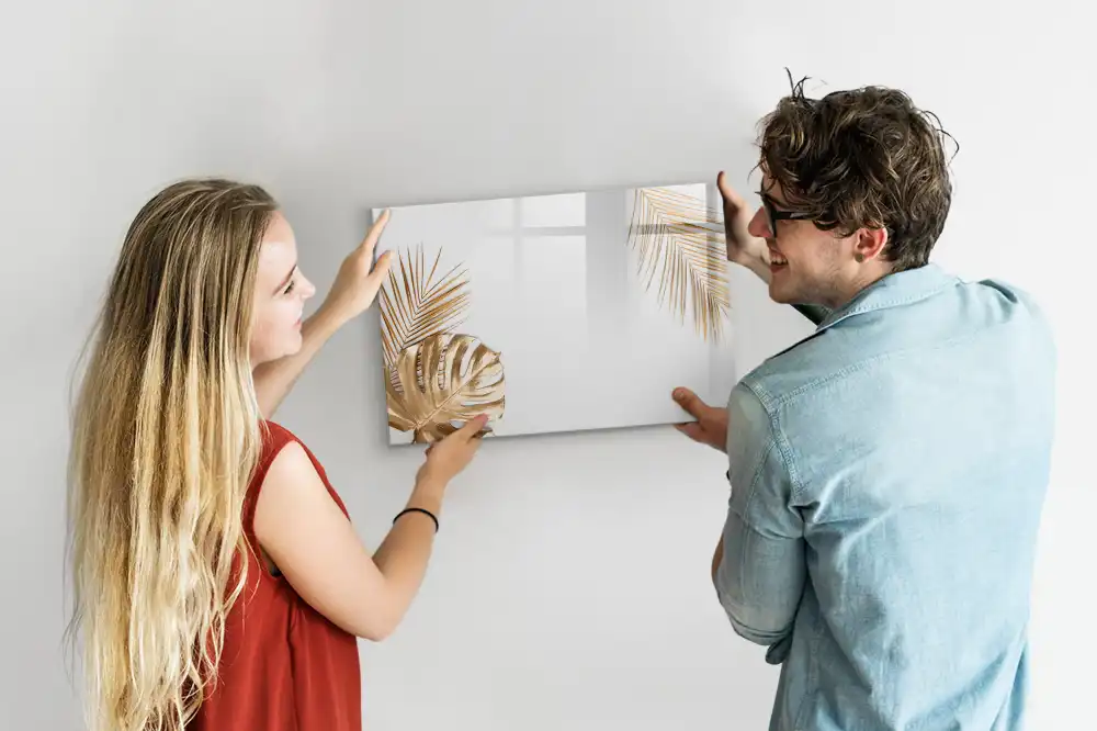 Tableau magnétique à dessiner motif palmier exotique vert