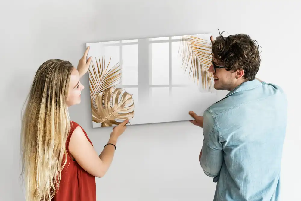 Tableau magnétique à dessiner motif palmier exotique vert