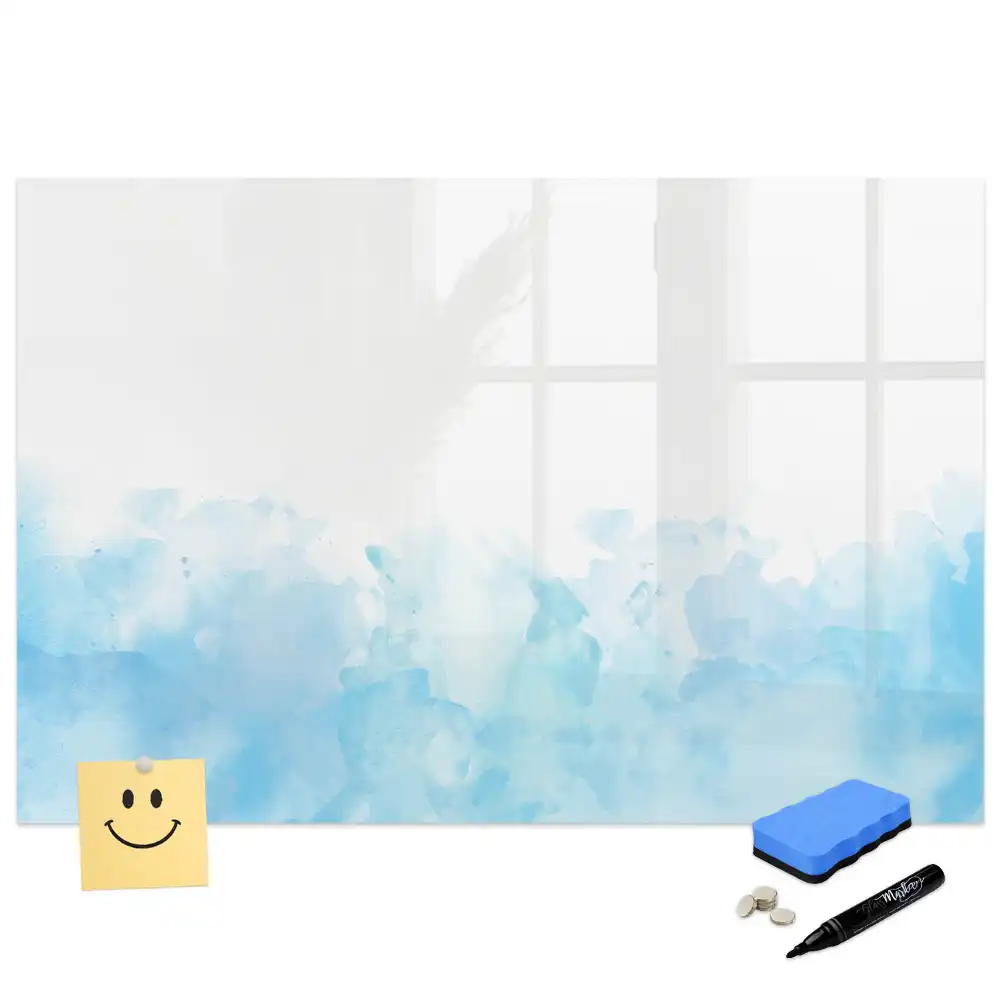 Tableau blanc magnétique effaçable à sec avec motif de taches de peinture colorées