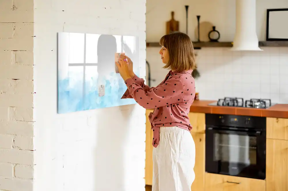 Tableau blanc magnétique effaçable à sec avec motif de taches de peinture colorées