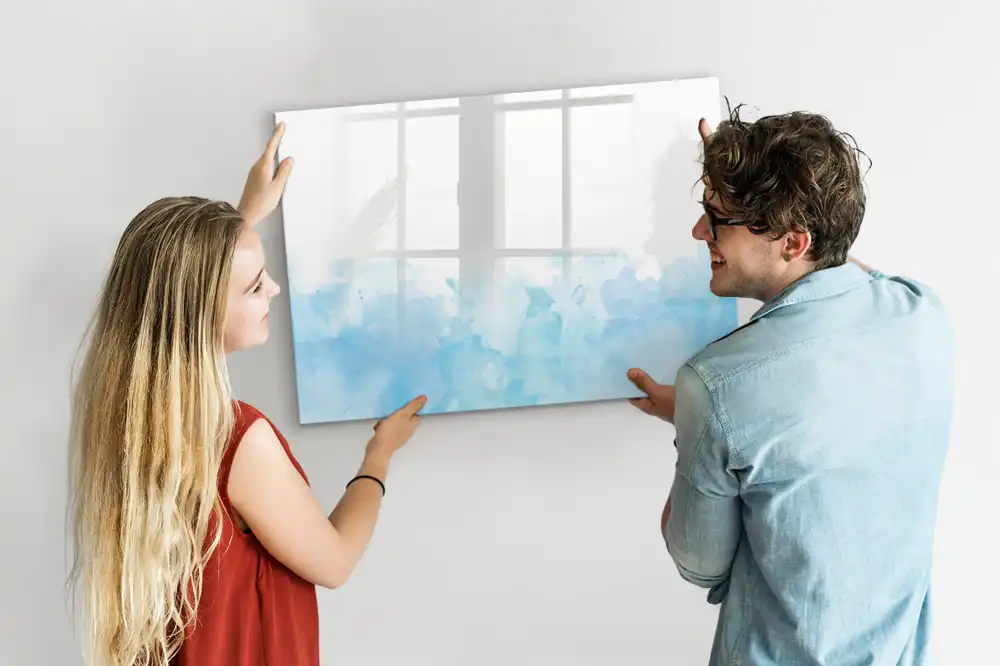 Tableau blanc magnétique effaçable à sec avec motif de taches de peinture colorées