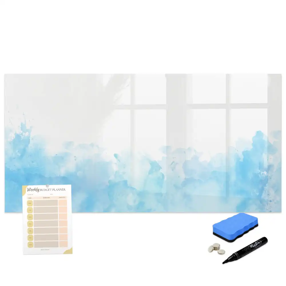 Tableau blanc magnétique effaçable à sec avec motif de taches de peinture colorées