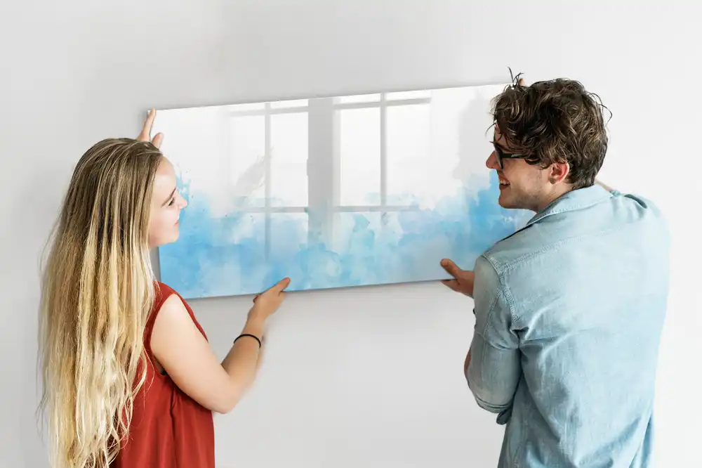 Tableau blanc magnétique effaçable à sec avec motif de taches de peinture colorées