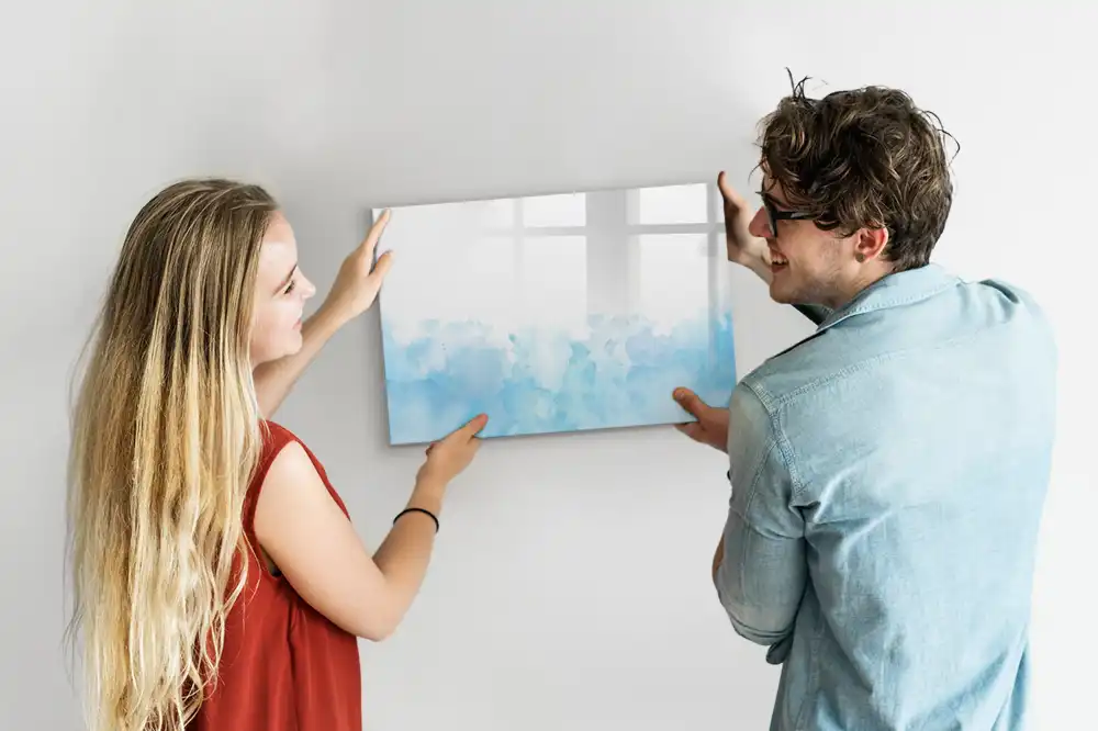 Tableau blanc magnétique effaçable à sec avec motif de taches de peinture colorées