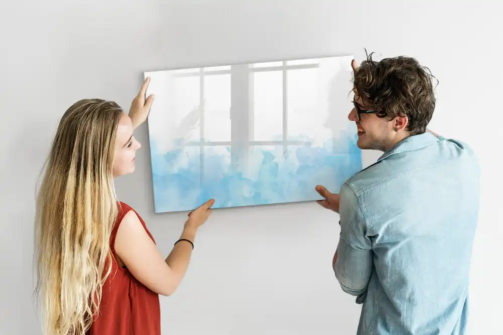 Tableau blanc magnétique effaçable à sec avec motif de taches de peinture colorées