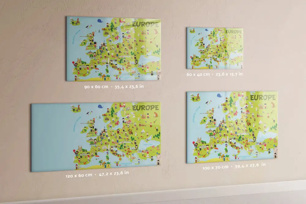 Tableau magnétique éducatif avec drapeaux du monde