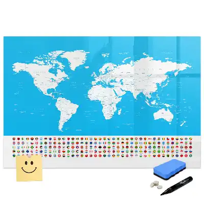 Tableau magnétique éducatif avec carte géographique des frontières
