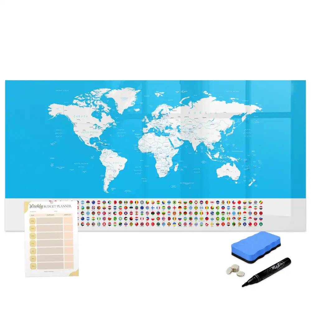 Tableau magnétique éducatif avec carte géographique des frontières