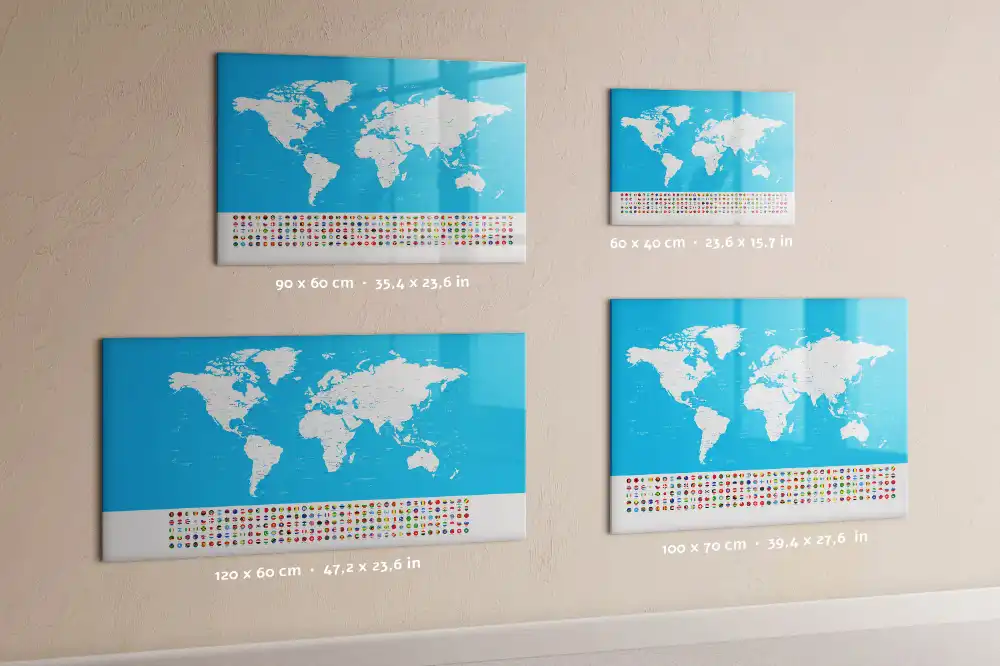 Tableau magnétique éducatif avec carte géographique des frontières