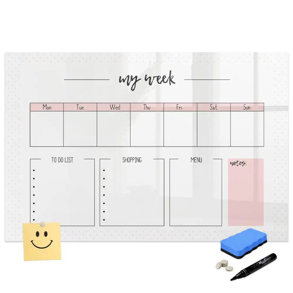 Tableau magnétique hebdomadaire pour agenda personnel