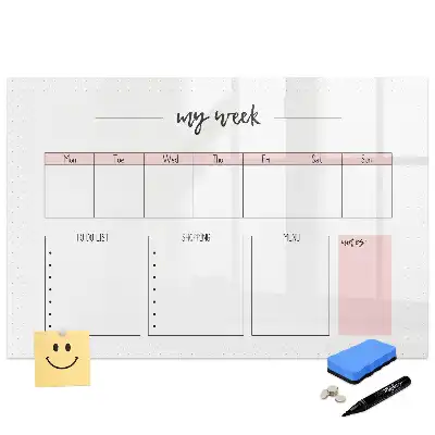 Tableau magnétique hebdomadaire pour agenda personnel
