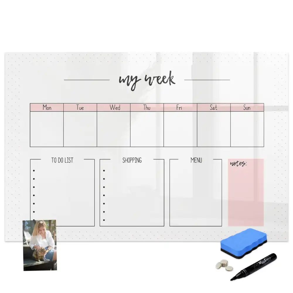 Tableau magnétique hebdomadaire pour agenda personnel