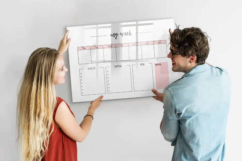 Tableau magnétique hebdomadaire pour agenda personnel