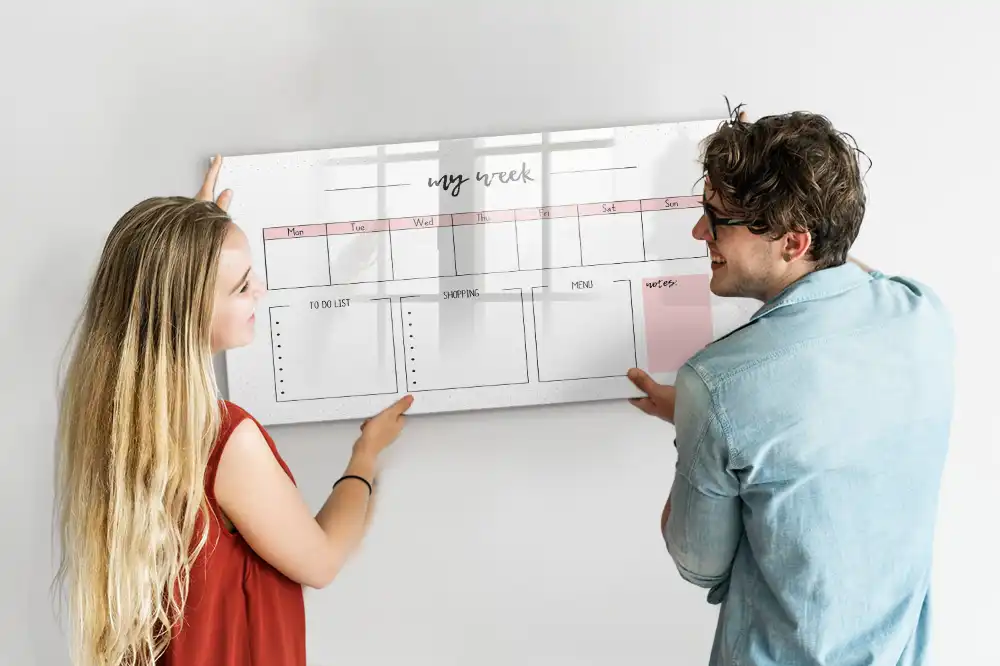Tableau magnétique hebdomadaire pour agenda personnel