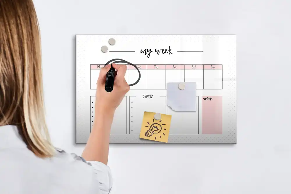 Tableau magnétique hebdomadaire pour agenda personnel