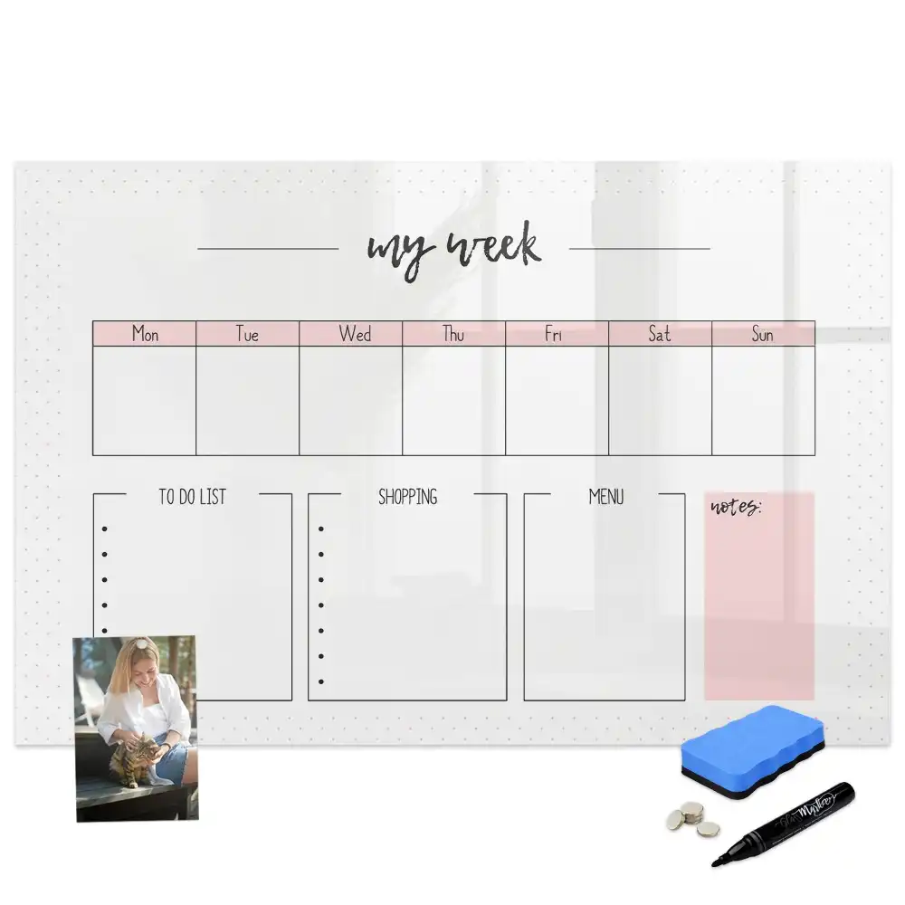 Tableau magnétique hebdomadaire pour agenda personnel