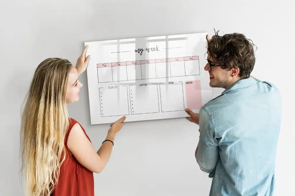 Tableau magnétique hebdomadaire pour agenda personnel