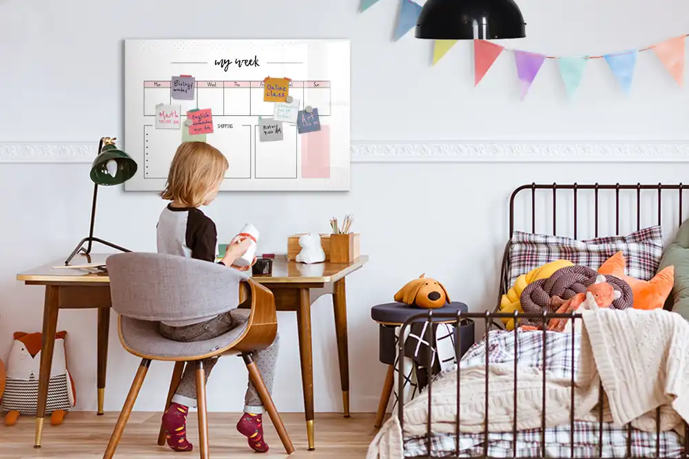 Tableau magnétique hebdomadaire pour agenda personnel